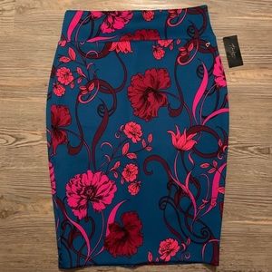 Thalia Sodi Blue, Pink, and Red Pencil/Scuba Skirt